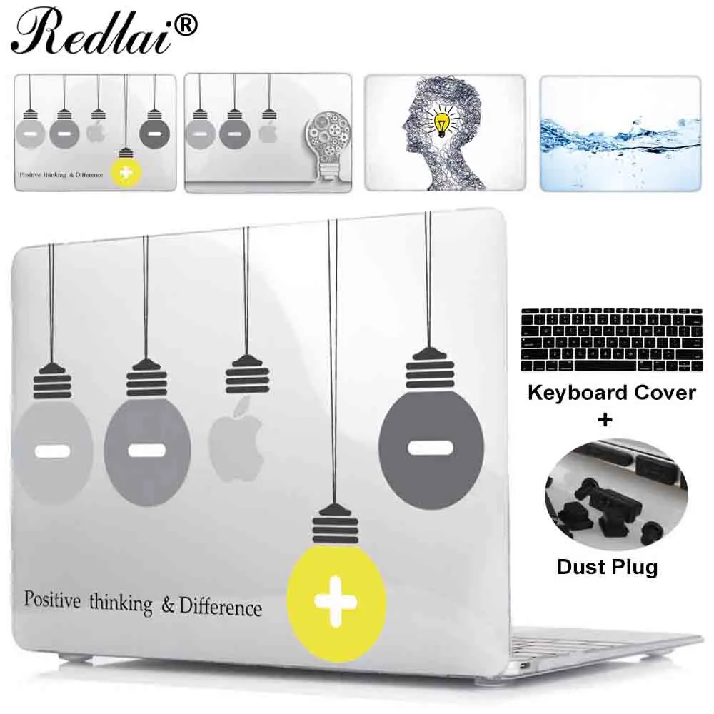 

For Mac Book Pro 13 15 Retina Touch bar New 12" Cover Innovative Lamp Plastic Hard Case Cover For Macbook Air 13 A1466 New A1932