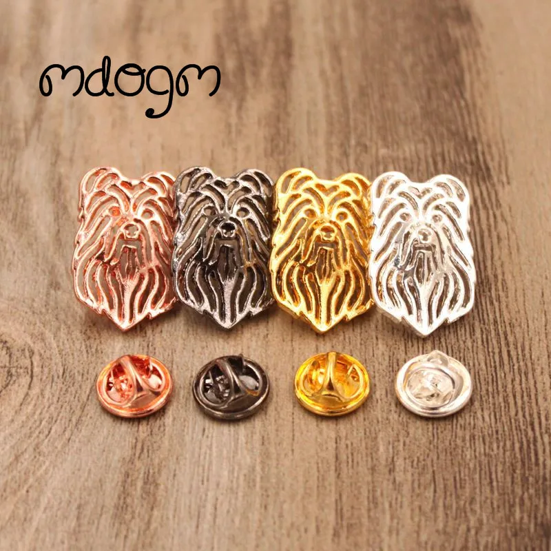 Mdogm Spille E Spille Animali Cane Crestato Cinese Abito In Metallo Piccolo Padre Collare Distintivi Regalo Per Uomo Maschio B108