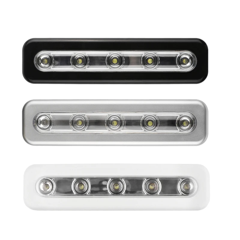 Push Touch Sensor Wall Lamp 5 Leds Night Lights Self Stick Closet