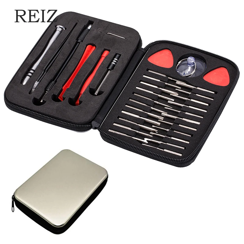 1REIZ Precision Screwdriver Set Of 32 in 1 mini Magnetic Screwdriver Set PC Notebook Phone iphone Camera  Disassemble Tools