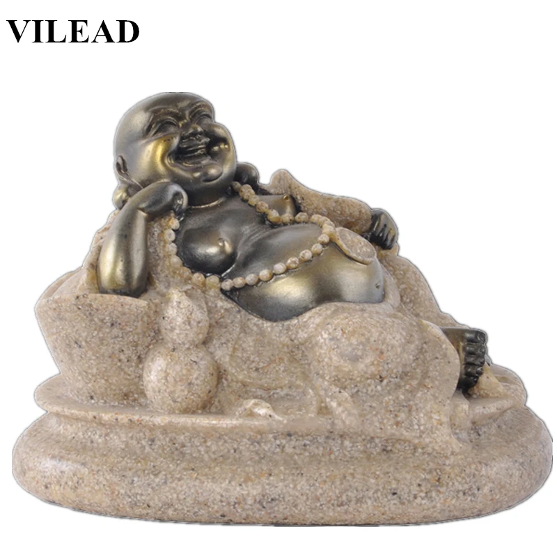 VILEAD 3," природный песок камень Maitreya статуи Будды религиозные смеющиеся статуэтки Будды рождественские украшения для дома винтажные