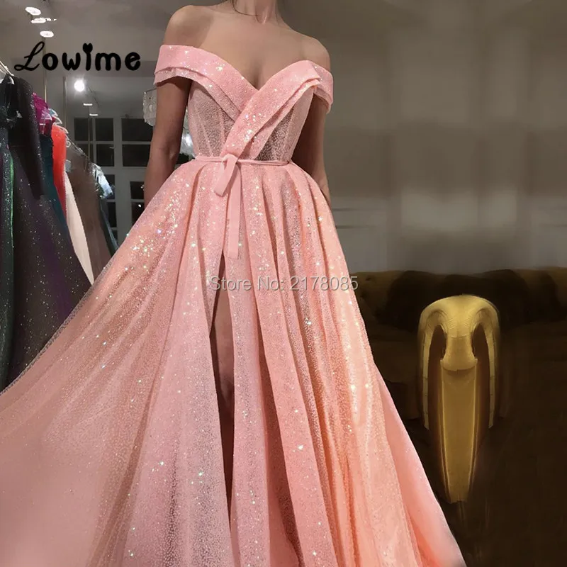 Розовый Арабский Кафтан Дубай Вечерние платья vestido de festa Longo с открытыми плечами Abendkleider вечернее платье длинное Abiye на заказ