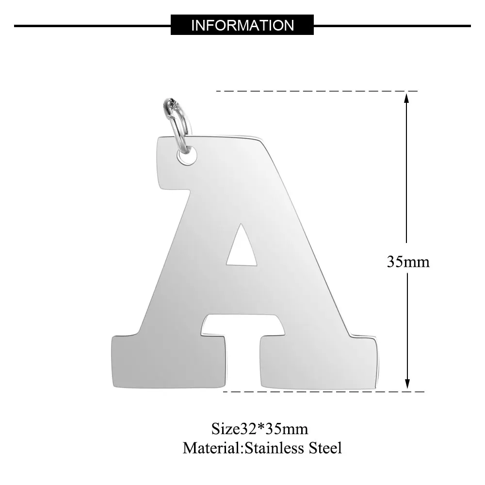 Большое имя, A-Z кулон, опт, нержавеющая сталь, настоящая 316 сталь, сделай сам, ааааа, качественные подвески, никогда не тускнеют