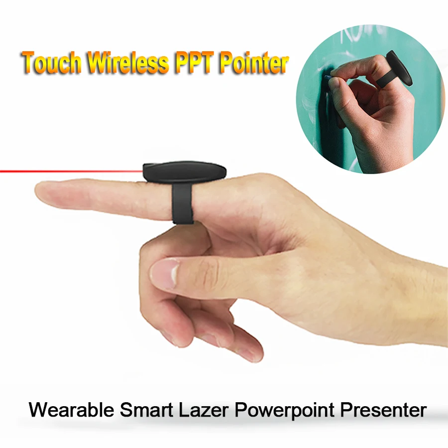 

Wireless Laser PPT Pointer 2.4G RF USB Flip Page Turning Powerpoint PPT Presentation Pointer Remote Control on Finger Presenter