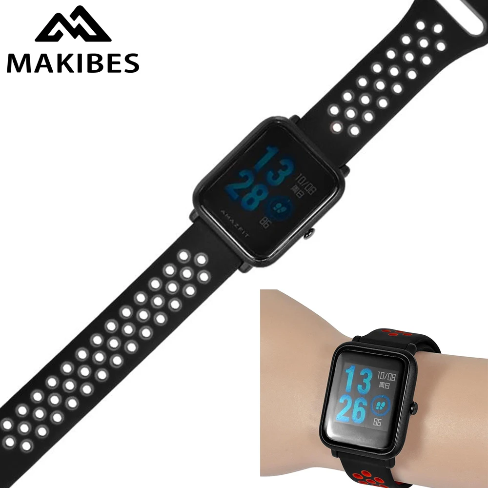 

Universal Replacement Silicon Watch Bracelet Strap Band 20mm Two-tone Round Hole for Xiaomi Huami Amazfit Bip,TICWATCH2,WELOOP