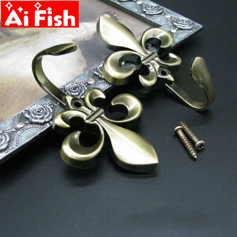 

Retro Screw Mount One Pair Zinc Alloy Curtain Tieback Tassel Hooks Wall Decorative Curtain Accessory For Clothes-hat CP044-40