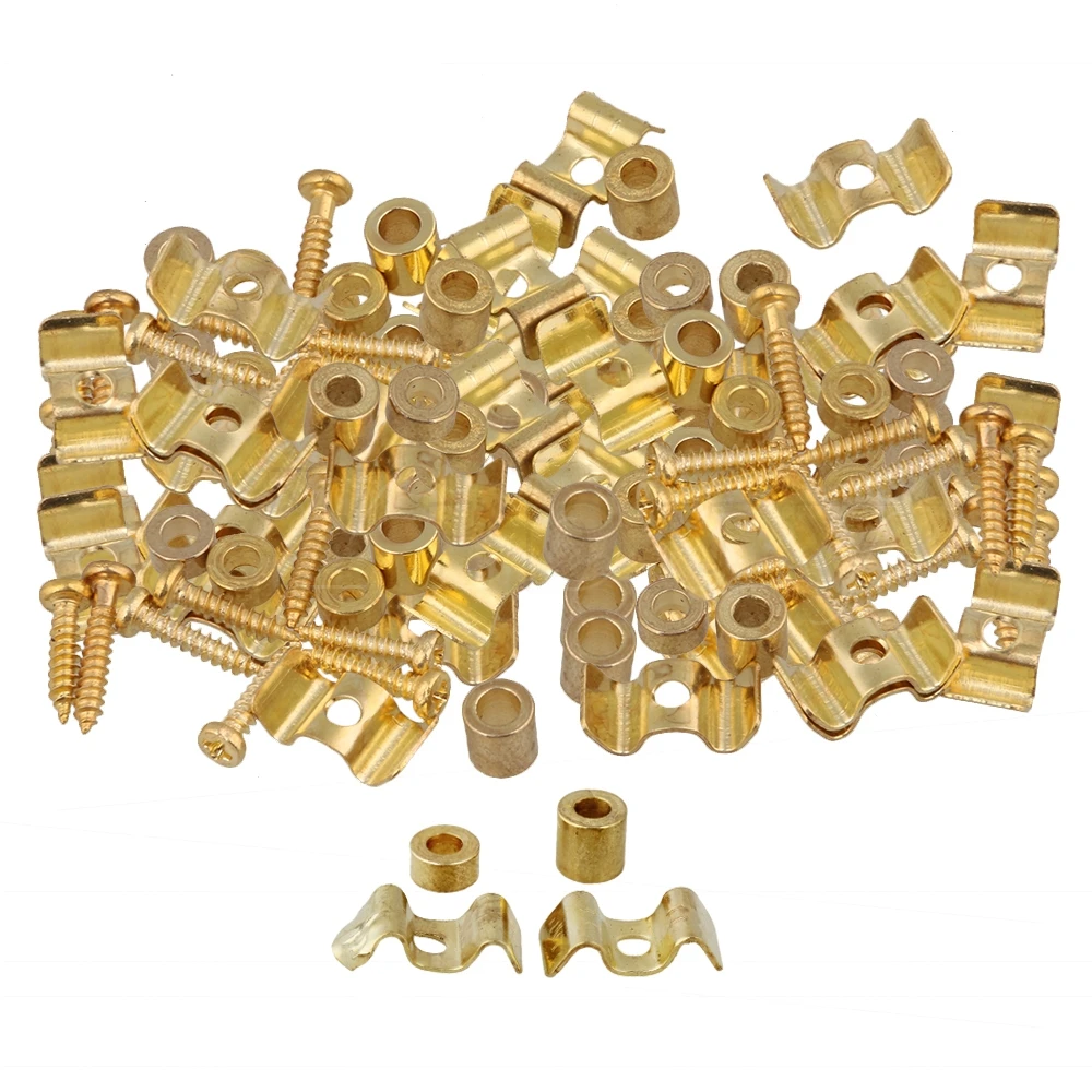 

Yibuy 200 pcs Gold Guitar String Tree Guide Retainer Spacer Screws