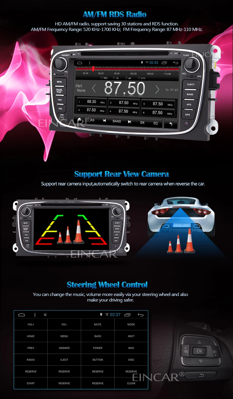 Discount Android 5.1 Car DVD Player Double Din Headunit GPS Car Stereo Navigation Bluetooth AutoRadio Audio For FORD/Focus/MondeoWiFi 8