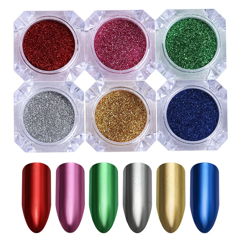 

0.2g/0.5g Metallic Mirror Nail Powder Shiny Nail Glitters Chrome Dust Red Gold Silver Mixed Color Nail Art Glitter Decoration