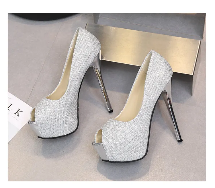 Модная летняя женская обувь очень высокий каблук пикантная женская обувь на платформе женские туфли-лодочки Свадебная вечеринка для ночного клуба 14 см офисные туфли OL