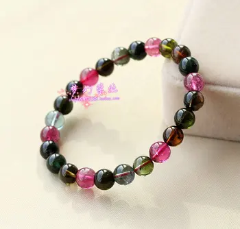 

Natural tourmaline bracelet multi-colored tourmaline bracelet garnet rhodochrosite bracelet
