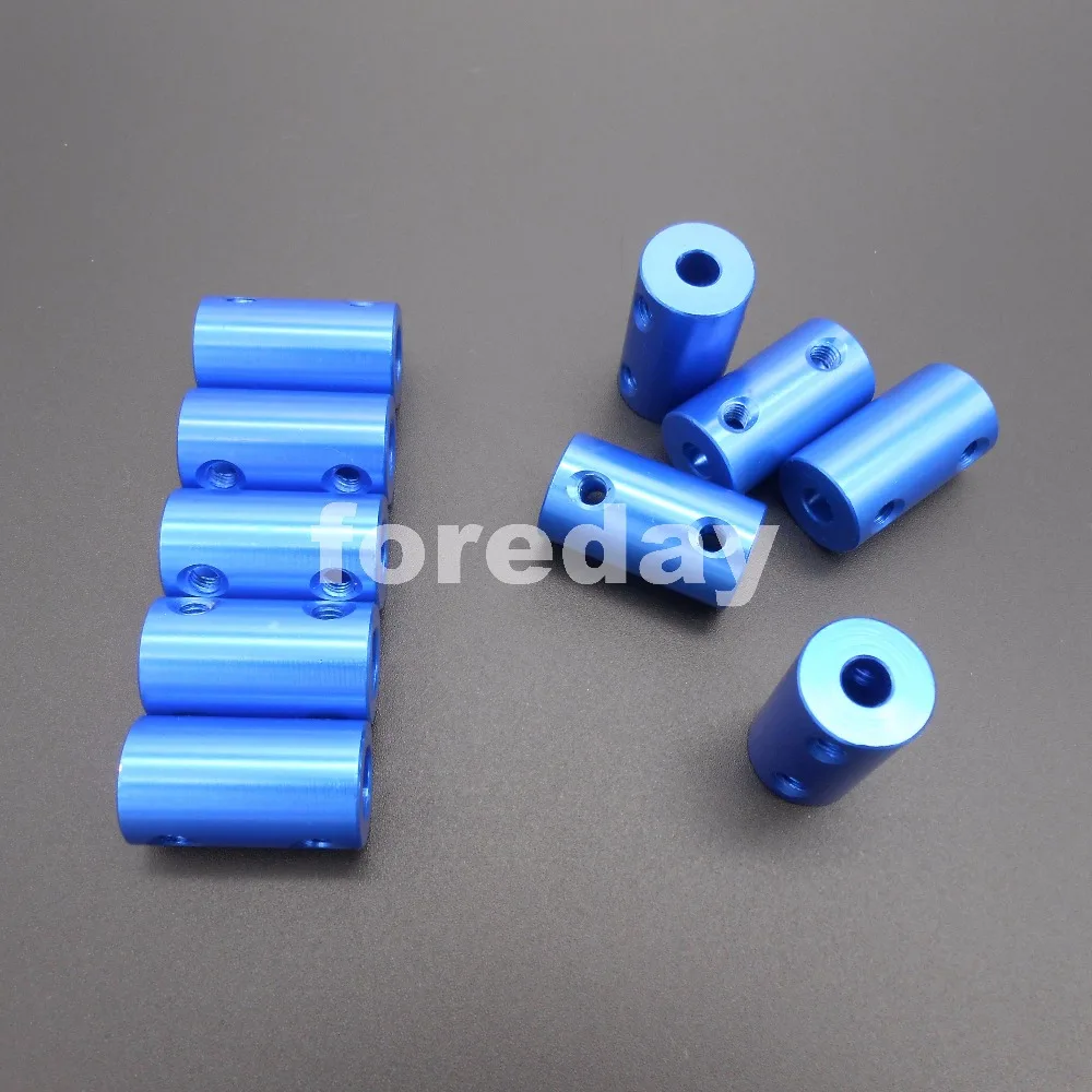 

10PCS Aluminum alloy Coupling Coupler L:25mm Out-Dia:14mm Screw Hole diameter:4mm 4 to 5mm BLUE*FD304X10