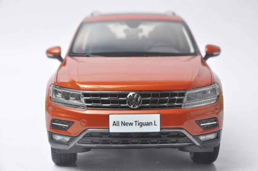 1:18 литая под давлением модель для Volkswagen VW Tiguan L оранжевый игрушечный автомобиль миниатюрная Коллекция подарков