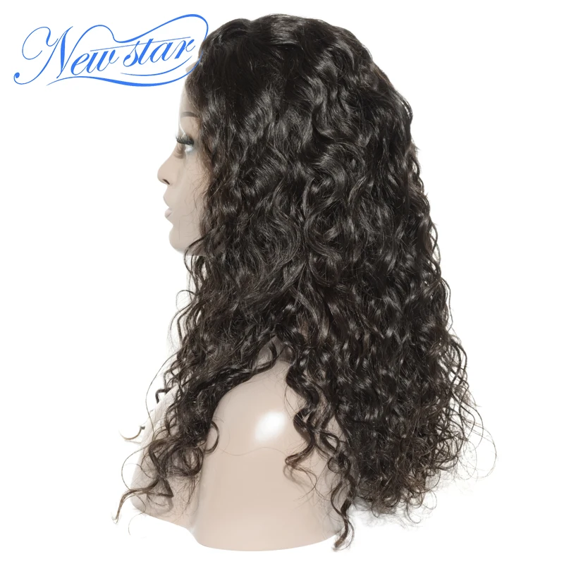Nueva Estrella cabello virgen onda Natural paquetes peluca con cierre de 5x5 cabello humano brasileño 3 partes frente de encaje pelucas de encaje personalizadas