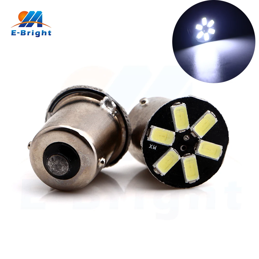 

50 PCS S25 1156 P21W 5730 6 SMD DC 12V Auto Car Light Corner Light White Blue Red Color Led Signal Turn Light Side Marker Light