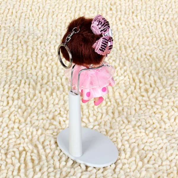 Adjustable design White Adjustable Doll Stand Display Holder15-21cm  metal doll stand with plastic base