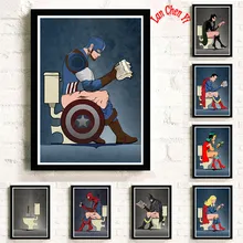 Супер герой Человек-паук Бэтмен минималистичный скандинавский аниме белая бумага с покрытием плакат картина маслом Настенная картина печать Wc Декор