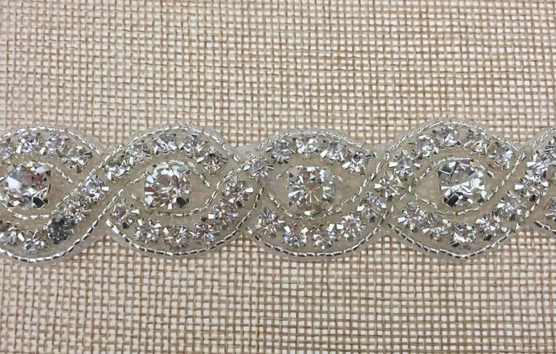

Free shipping Fashion Clear Rhinestone Applique Trims for wedding gowns dress DIY Accessories for shoes handbags headbands wear
