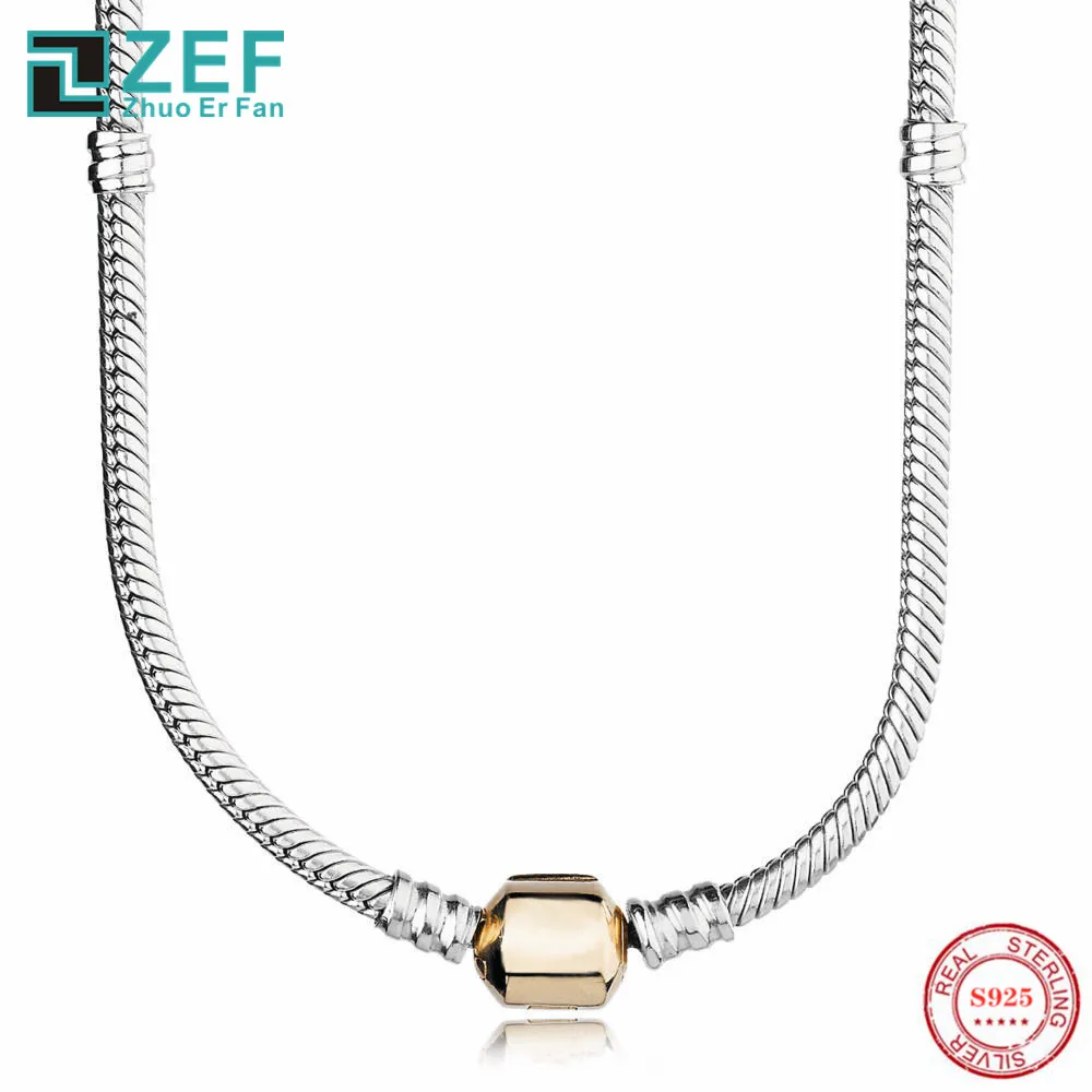 

TIF Pan 925 Sterling Silver Women's Necklace, Glamour Original Snake Chain Classic Luxury Jewelry