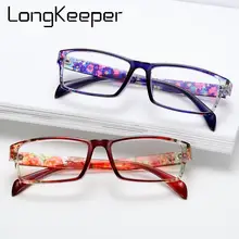 LongKeeper стиль; Новинка; в стиле ретро; в Для женщин очки для чтения Для мужчин прямоугольник дальнозоркостью Сломанные цветы очки 1,0 1,5 2,0 2,5 3,0 3,5 4,0