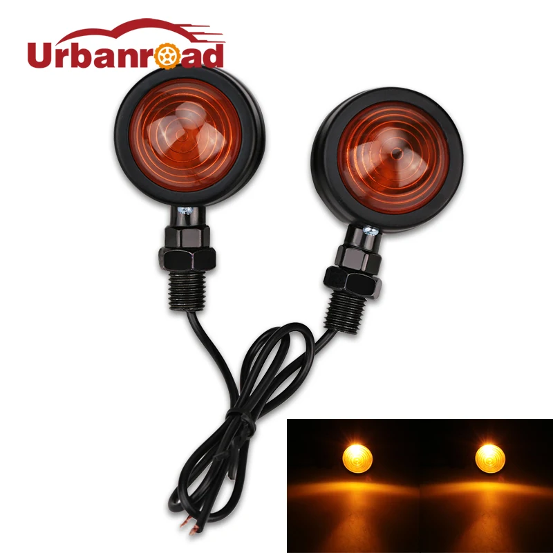 2PCS Motorcycle Bullet Turn Signal Lights For Harley Led Black Bullet
