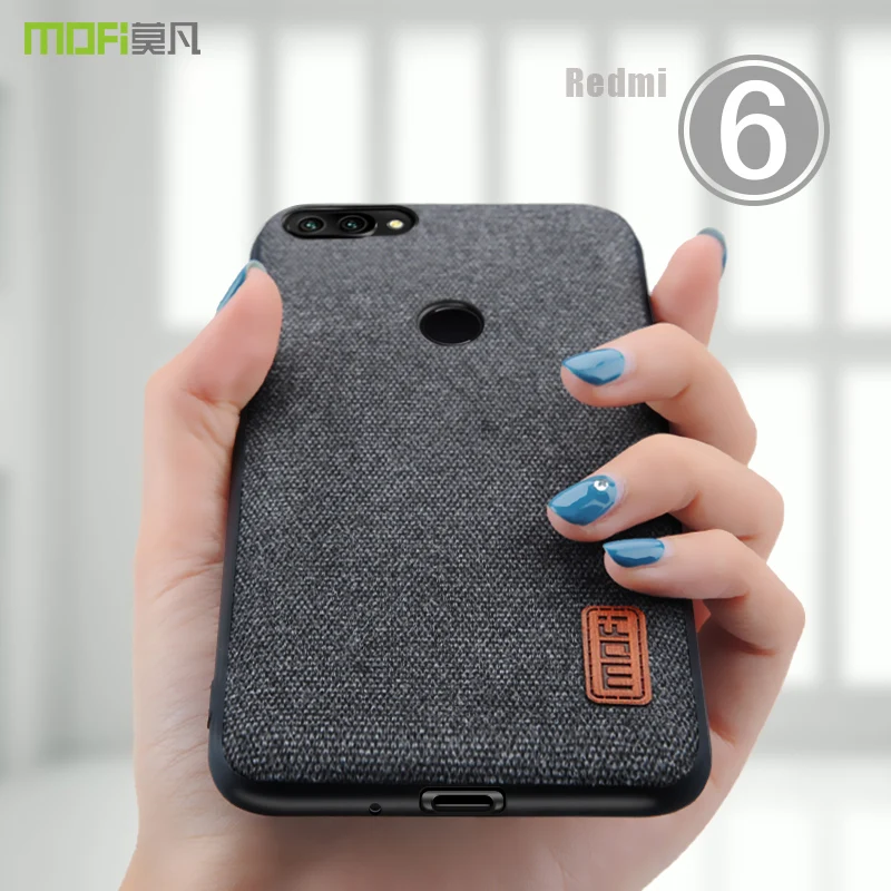 

for Xiaomi Redmi 6 pro case cover MOFI Xiaomi 6 fabrics Case redmi 6A back cover case Full cover Silicone edge business case