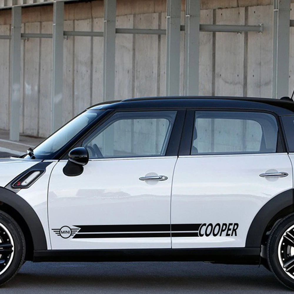 2 шт. наклейки на боковые двери автомобиля кузова юбки отделка для MINI Cooper Clubman