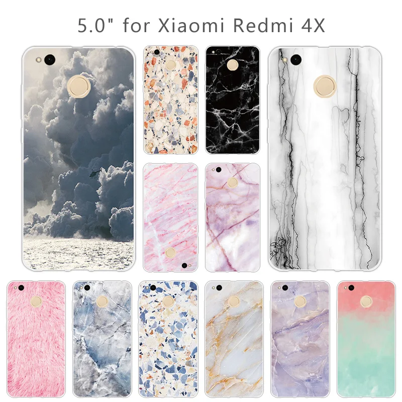 For Xiaomi Redmi 4X Soft Silicone TPU Stone Back Cover 4 X Phone Cases 5.0 inch for Capas |