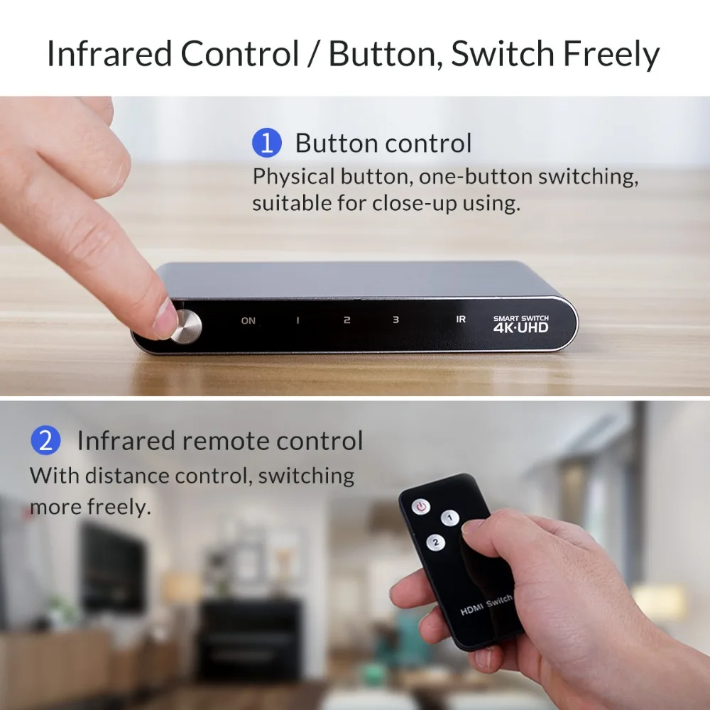  ORICO HDMI Switch Splitter 4K 60Hz HDMI2.0 Switcher 3 Input 1 Output HDMI Splitter for PC Laptop XB