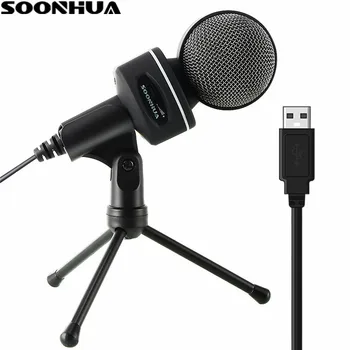 

SOONHUA Audio Studio USB Condenser Microphone Professional Sound Podcast Mic With Tripod Stand Mount for PC Laptop Skype MSN