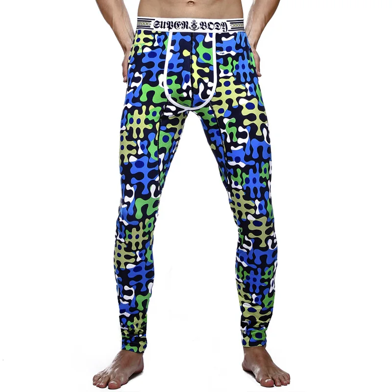 best mens long underwear Men's Wholesale Printing Cotton U Convex Design Long Johns Leggings Home Furnishing Modal Warm Pants long johns pants