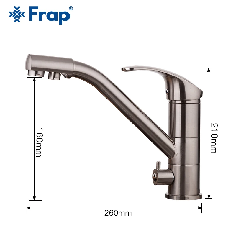  FRAP Kitchen Faucet nickel brushed 360 rotation kitchen sink faucet with filtered water mixer taps  - 32972479654