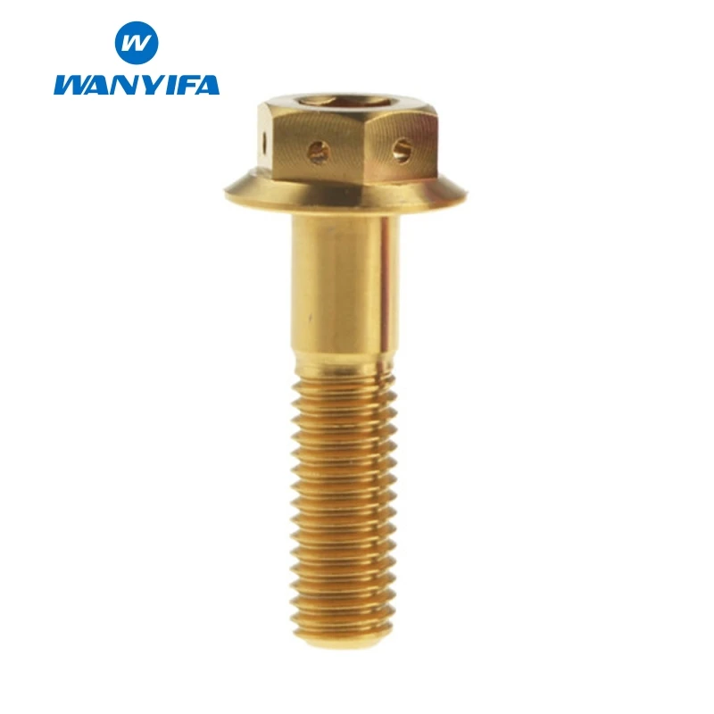 M8x40 Gold Ваньифа M8x20 25 30 35 40 45 55 мм Фланцевая головка внутренний и внешний шестигранный титановый болт для велосипеда мотоцикла часть золото синий цвет - Цвет: M8x40 Gold