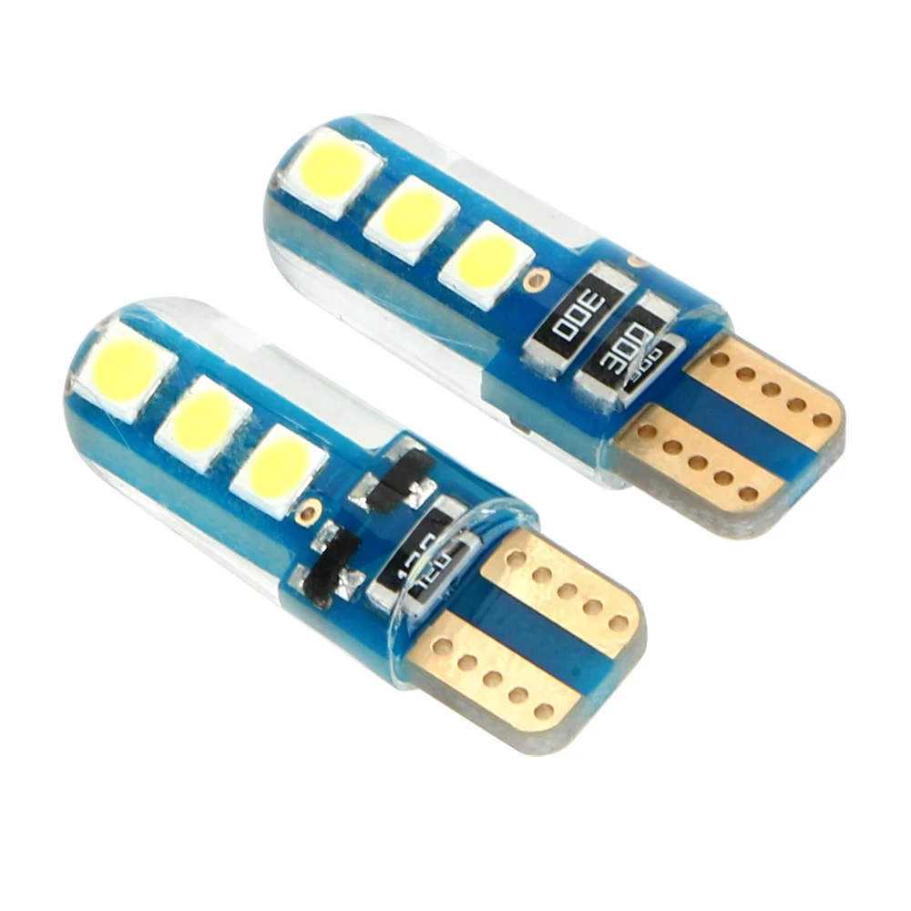 Forauto Wedge Bulb, силиконовые автомобильные светодиодный светильник Авто габаритный фонарь светильник T10 W5W 6 SMD 3030 DC 12 V, сигнализирующий фонарь 2 шт./компл