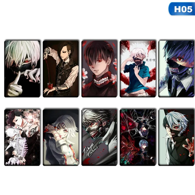 10 шт./компл. Новое поступление анимэ Tokyo Ghoul наклейки карт Творческий липкий карт для украшения шины ID Водонепроницаемый карты