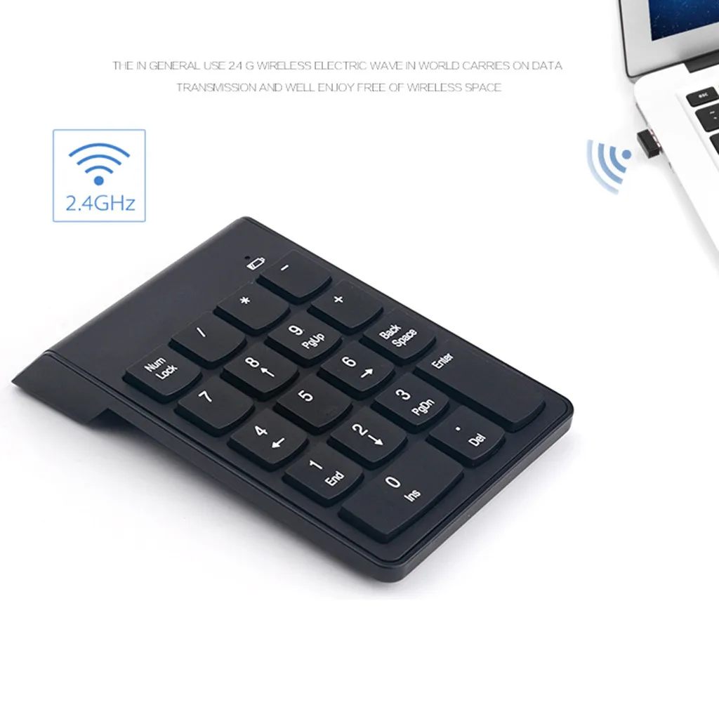 Беспроводная миниатюрная USB клавиатура VOBERRY 2 4 ГГц 18 клавиш цифровая для ПК
