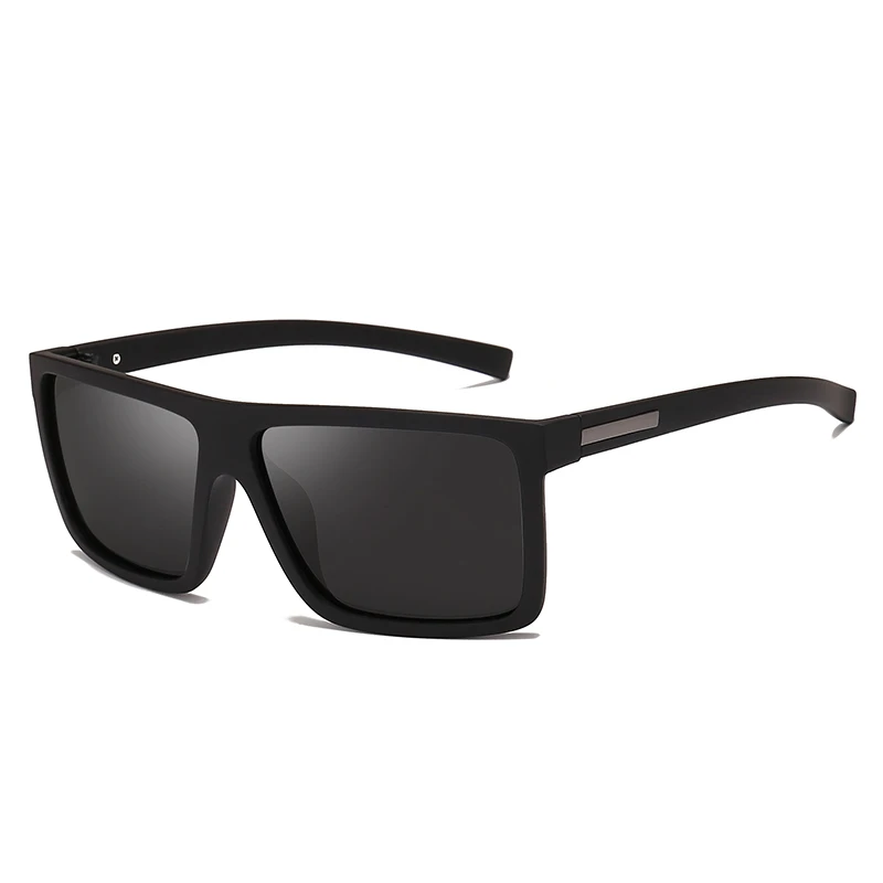 OVZA, мужские солнцезащитные очки, поляризационные, плоский верх, солнцезащитные очки,, фирменный дизайн, для вождения, солнцезащитные очки, мужские, высокое качество, прямоугольные, стиль - Цвет линз: Sand black