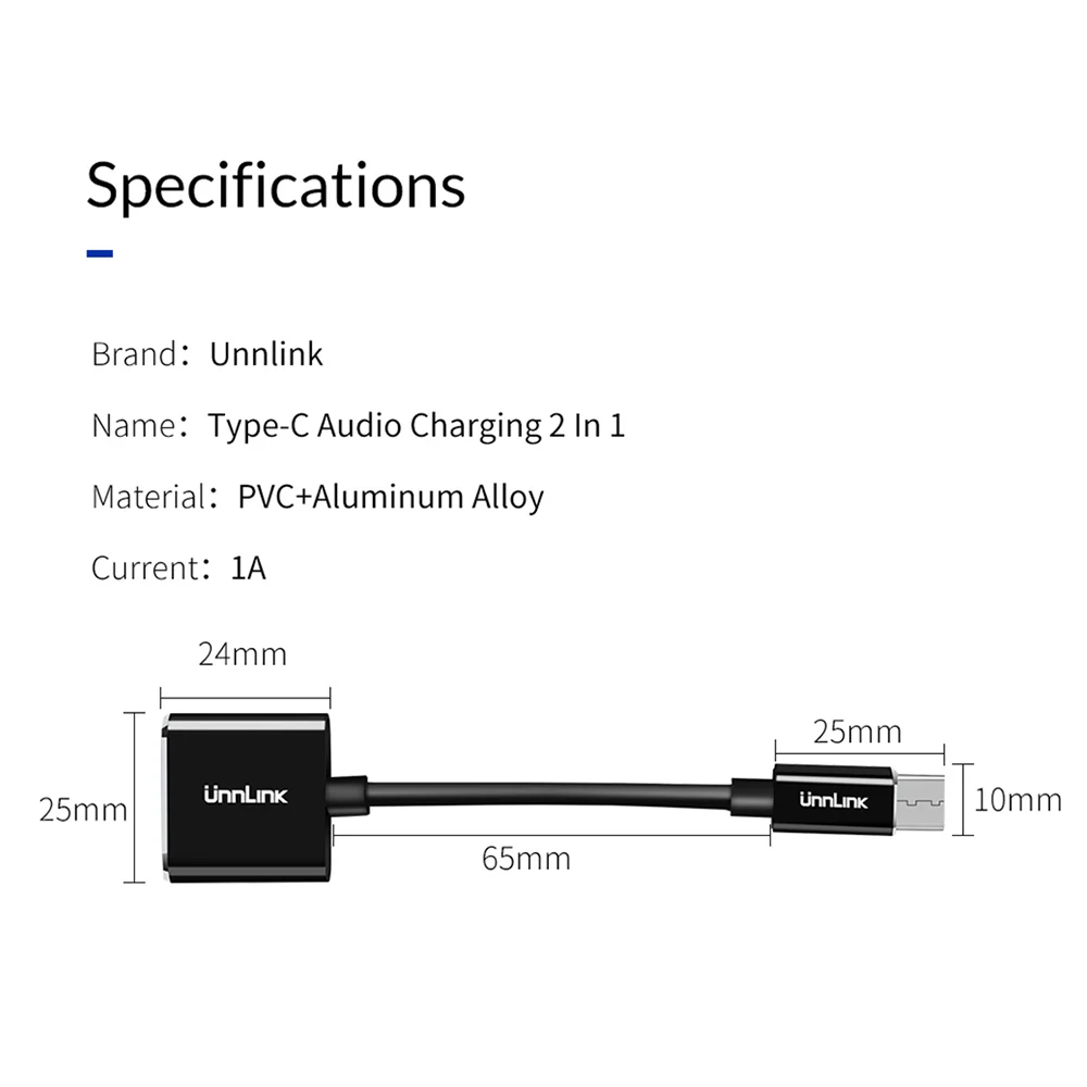 Unnlink usb type-C аудио зарядный адаптер 2 в 1 type C штекер для женщин 3,5 мм разъем для наушников+ зарядный конвертер для mate20 p20