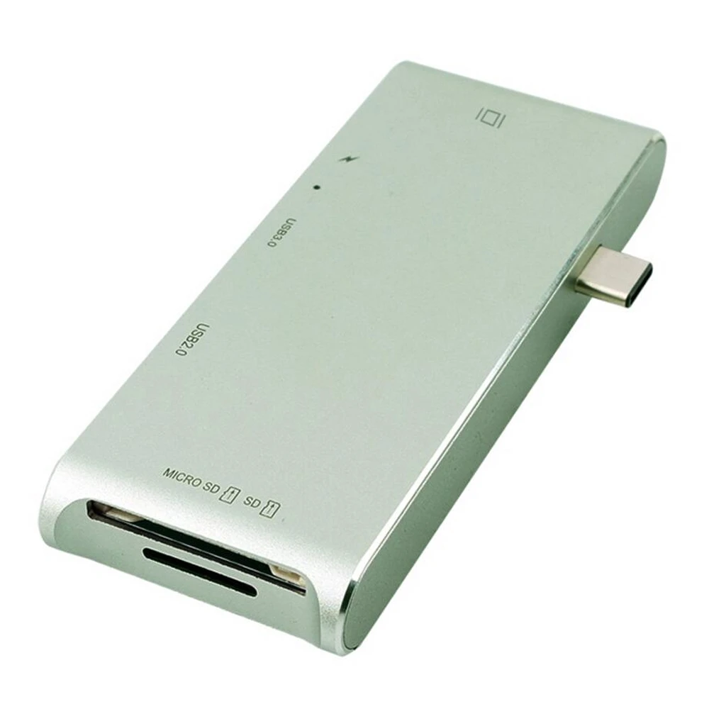 10 шт./лот 6 портов USB 3,1 type C до 2 USB 3,0 концентратор с зарядным портом 4 K HDMI SD TF кардридер для Google Chromebook