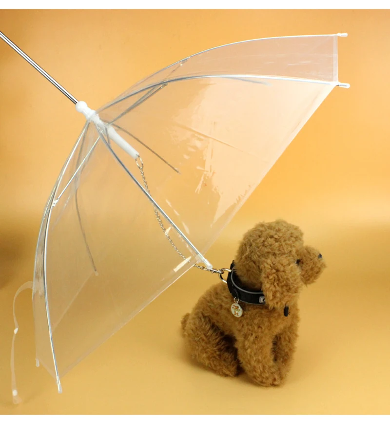 Зонт для домашних животных hyena artifact Teddy bear dog pet дождевик прекрасные товары для домашних животных Водонепроницаемый Зонтик для кошек и собак Распродажа - Цвет: Прозрачный