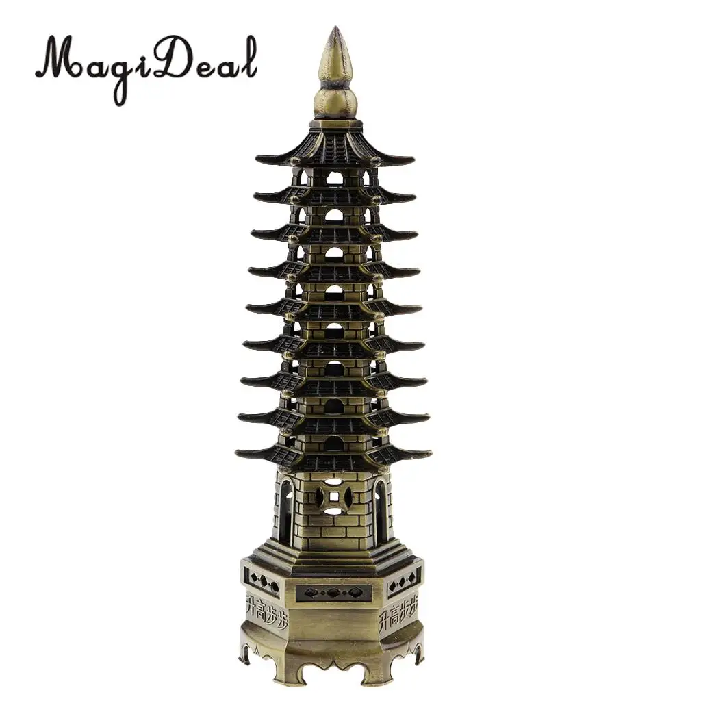 MagiDeal 7inch Chinese Fengshui Pagoda of Cultural Prosperity Model Sculpture Figurines Wenchang Tower Statue Home Decor Crafts