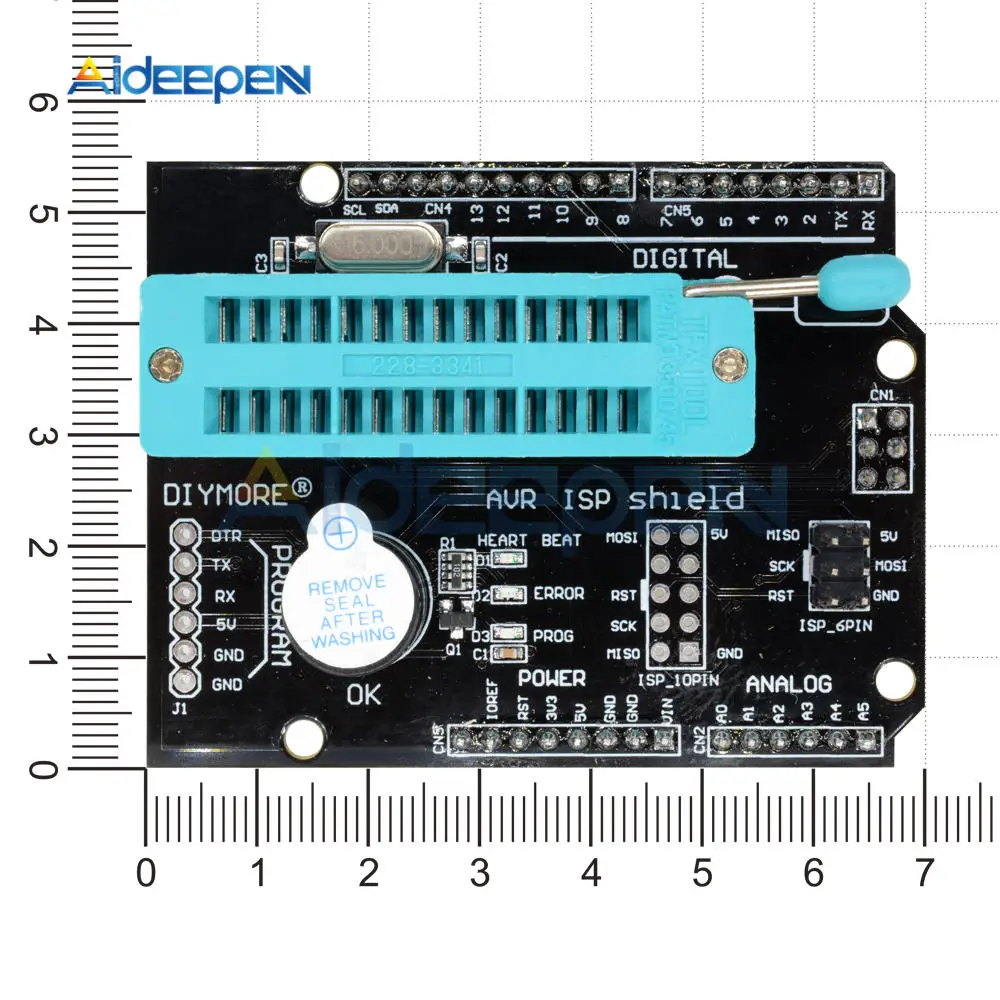 AVR ISP щит сжигание загрузчик Плата расширения Модуль программируемый Atmega328P модуль с зуммером Светодиодный индикатор для Arduino