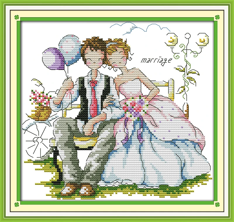 Happy time (2) Набор для вышивки крестиком 14ct 11ct печать холсты стежков вышивка своими