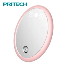 PRITECH Пароварка для лица, уникальный маленький размер, перезаряжаемое зеркало для макияжа, нано-распылитель, увлажнитель для лица, пароварка, зеркало для ухода за кожей