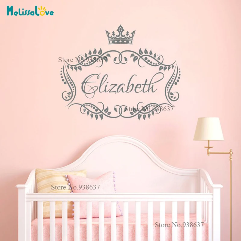 Names & Date of Birth Our Little Princess Black Baby Nursery Girls Wall Sticker 