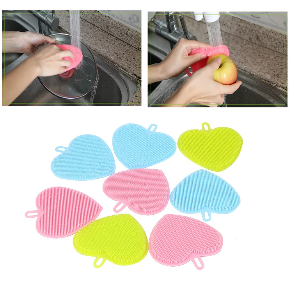 Antibacterial Silicone Sponge Dish Brush Hand Sponge For Cooking