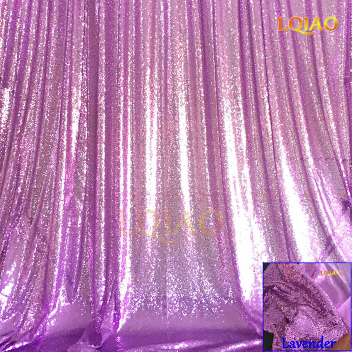 LQIAO 90x120 см 3 мм блесток ткани двора золото/зеленый/Шампань/Серебро блесток ткань оптом Блестки Ткань для платья DIY - Цвет: Lavender