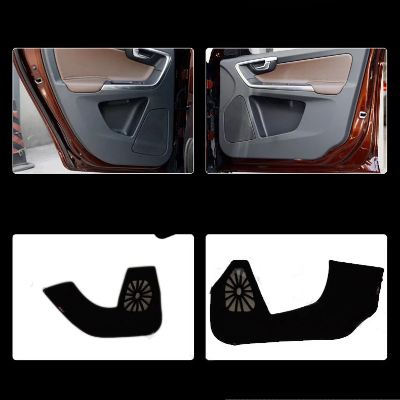 

4pcs Fabric Door Protection Mats Anti-kick Decorative Pads For Volvo XC60 2011-2015
