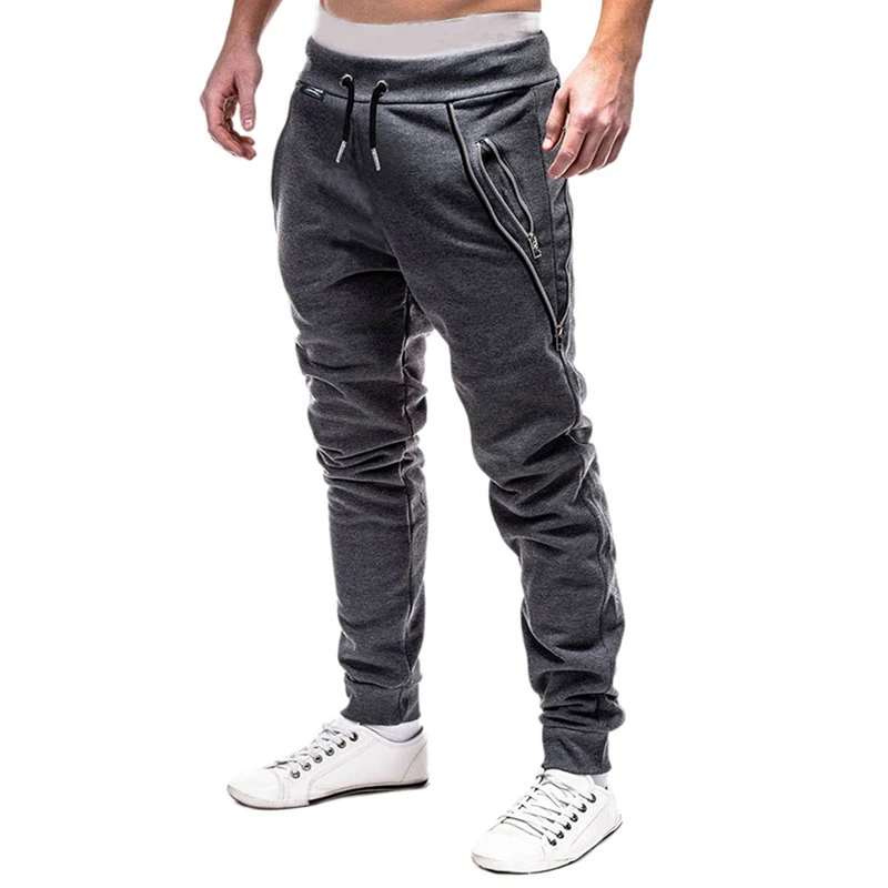 dark gray Новинка, Мужские штаны для бега, одноцветные, повседневные, свободные, спортивные Леггинсы, обтягивающие, для фитнеса, тренировок, спортзала, бегунов, мужские, спортивные штаны для футбола - Цвет: dark gray