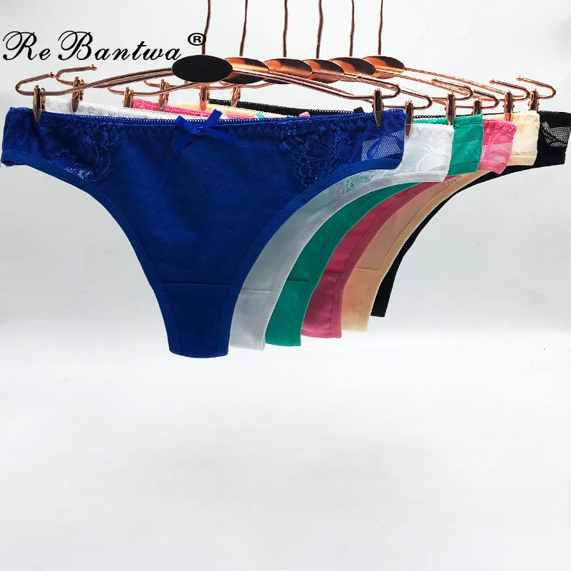 

Rebantwa 10pcs/Lot Women Sexy G-strings Thongs Strings Cotton Woman Underwear Intimates Lingerie Ladies Panties Tangas for Women
